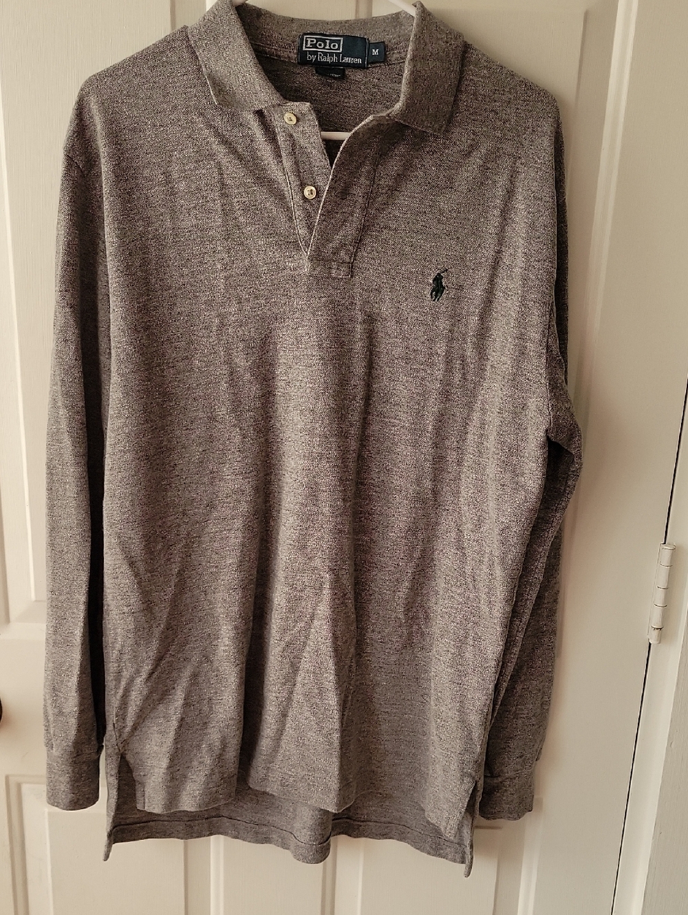 Polo by Ralph Lauren Men’s Long-Sleeve Heather Gray Polo